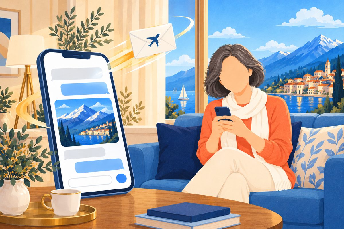 Messenger 行銷訊息示意插畫
